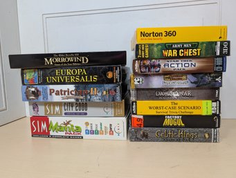 Lot Of 13 Boxed PC Games Including Morrowind, SimCity 2000, Dragonshard, SimMania