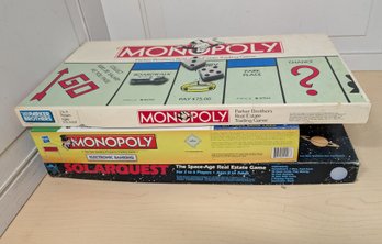Monopoly Classic And Electronic Banking With Solarquest Board Games Lot