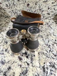 Vintage Chevalier Binoculars Made In Japan W/ Rare Compass On Top Built In