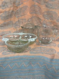Vtg 3 Piece Archor Hocking Glass Set