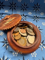 Old ForeignOld Foreign Currency And Decorative Round Box