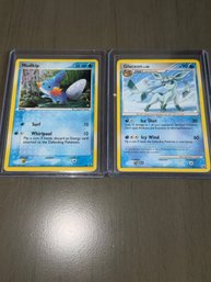 2004 Pokemon Mudkip Holo & 2008 Pokemon Glaceon Non Holo