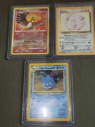 Lot Of 3 Pokemon Holo Cards Chansey, Ho-Oh, Light Azumarill