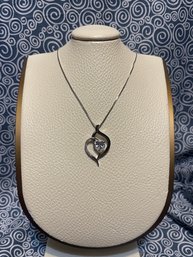 Silver Tone Necklace With Heart Pendant