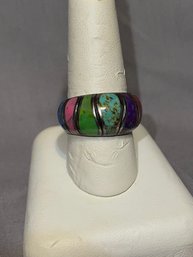 Sterling 925 Colorful Ring Inlay