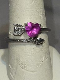 Sterling Ring With Pink Stone