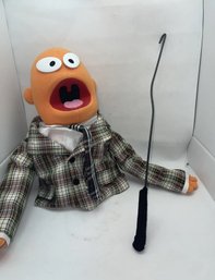 FAO Schwarz Muppets Whatnot 2012 Workshop Orange Hand Puppet Plaid Shirt Tie