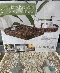 Birdrock Home 2pc Woven Serving Trays