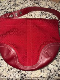Vtg Coach SoHo Hobo Tote Bag  Y2K Red