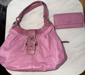 Vtg Coach SoHo Hobo Pleated Shoulder Bag W Matching Wallet