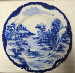 Set Of 3 Blue Ornate Plates
