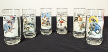 Norman Rockwell Glasses Set Of 6