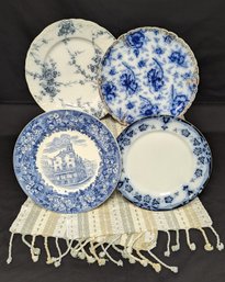 Set Of 4 Floral Ornate Dinner Plates