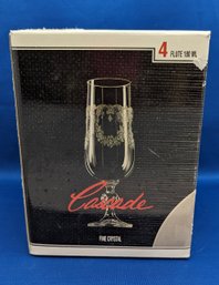 Set Of 4 Cascade Fine Crystal Flutes