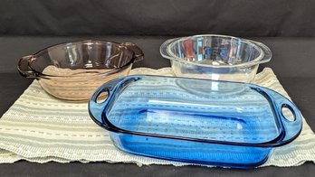 Set Of 3 Glass Casserole Dishes