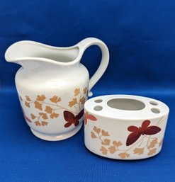 Ames Toothbrush Holder And Pitcher