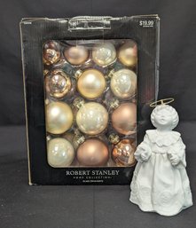 Robert Stanley Ornaments And Angel Figurine