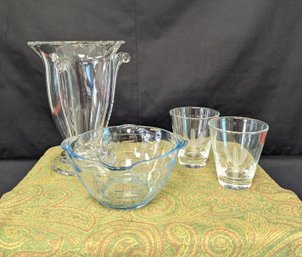 Fireking Bowl, Blakely Clear Cactus Glasses With Vase