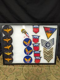 Vintage Military Patches In Frame