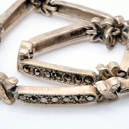Sterling Marcasite Link Bracelet