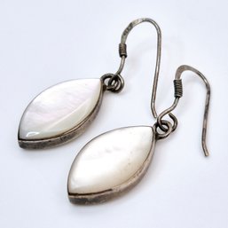 Sterling Marquise Cut Stone Dangle Earrings