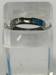 Vintage Silver Tone Etched Ring, Size 7, 3 Grams