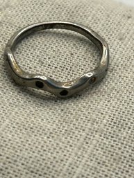 Vintage Silver Tone Undulated Stacker Ring, Size 6.5, 2 Grams