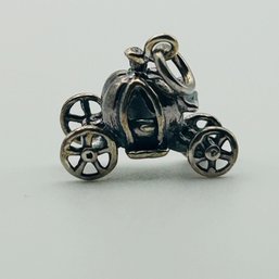 Signed Sterling Pumpkin Carriage Charm 2.3g