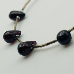 Sterling Garnet Liquid Silver Bracelet 5.6g