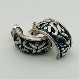 Sterling Half Hoop Decorative Earrings 4.5g