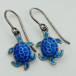 Sterling Inlay Turtle Earrings 1.3g