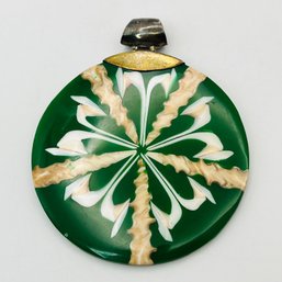 Sterling Green Seashell Pendant