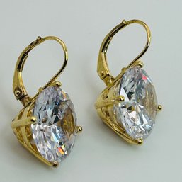 Signed Sterling Cubic Zirconia Statement Earrings 9.4g