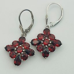 Sterling Garnet Earrings 5.2g
