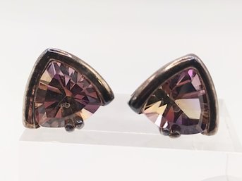 Pictosign Sterling Silver Citrine Post Earrings 6.6G