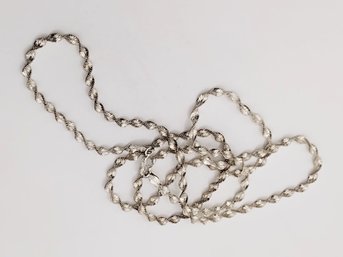 FAS Sterling Silver Twist Necklace Italy 14.8G