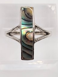 Sterling Silver Abalone Ring SZ 11.25 3.7G