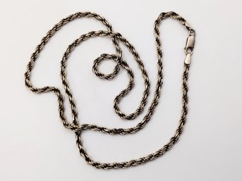 BSI Sterling Silver Rope Necklace Italy 21.4G