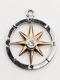 FD Sterling Silver Compass Charm 1.3G