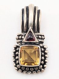 SE Sterling Silver Citrine Garnet Pendant 7G