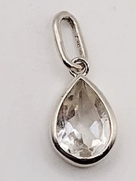 Sterling Silver Solitaire Stone Pendant 1.3G