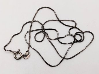 AGI Sterling Silver Box Link Necklace Italy 2.1G