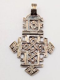 Sterling Silver Hinged Coptic Cross Pendant 6.4G
