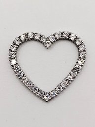 Signed Sterling Silver Multi Stone Heart Pendant 0.9G