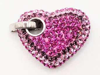 N Sterling Silver Multi Stone Heart Pendant 4.9G