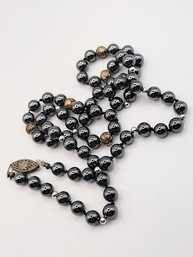 Sterling Silver Clasp Bead Necklace 41.1G