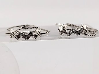 Sterling Silver Multi Stone Dangle Post Earrings 1.4G