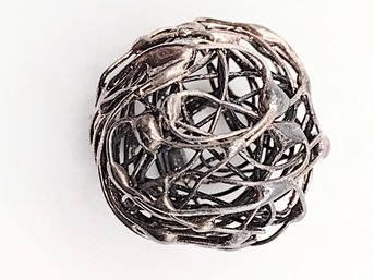 Sterling Silver Wire Ball Pendant 3.2G