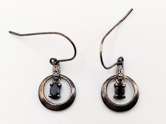 Ross Simons Sterling Silver Topaz Dangle Hook Earrings 2.2G