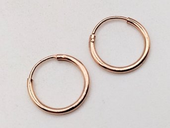 SU Gold Over Sterling Silver Hoop Earrings Under 0.5G
